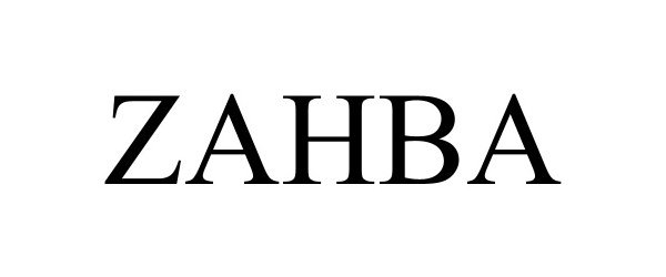 Trademark Logo ZAHBA