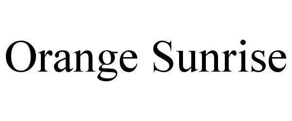 Trademark Logo ORANGE SUNRISE