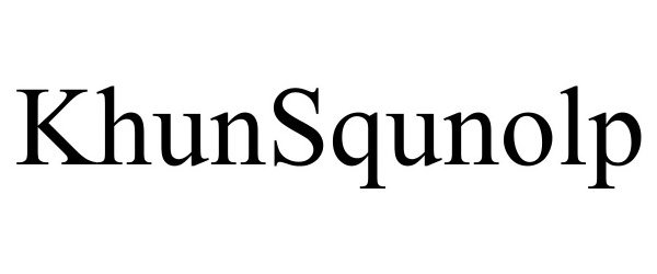 Trademark Logo KHUNSQUNOLP