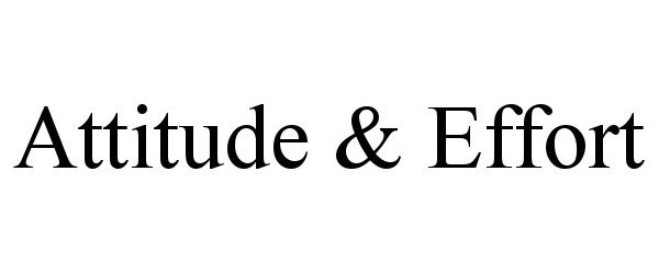 ATTITUDE &amp; EFFORT