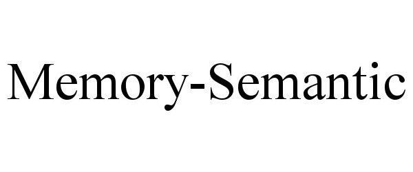 Trademark Logo MEMORY-SEMANTIC