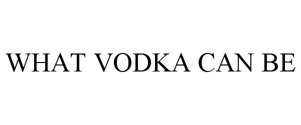  WHAT VODKA CAN BE