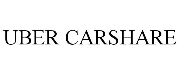 Trademark Logo UBER CARSHARE