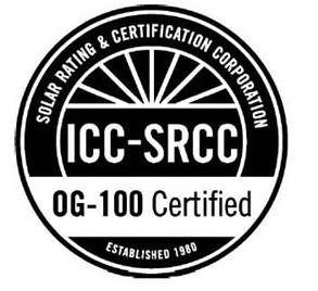  SOLAR RATING &amp; CERTIFICATION CORPORATION ESTABLISHED 1980 ICC-SRCC OG-100 CERTIFIED