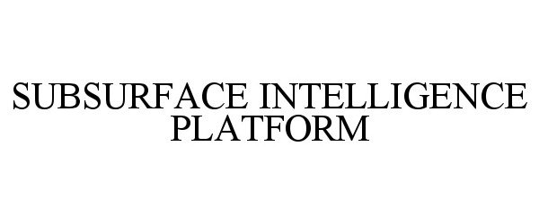  SUBSURFACE INTELLIGENCE PLATFORM