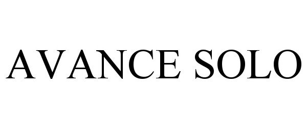 Trademark Logo AVANCE SOLO