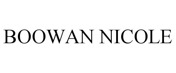 Trademark Logo BOOWAN NICOLE