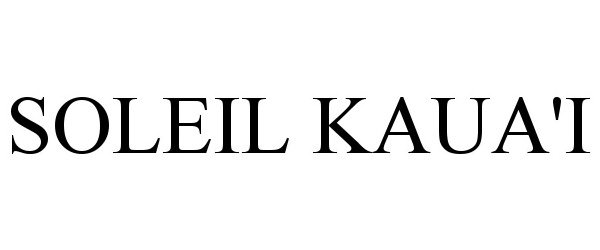 Trademark Logo SOLEIL KAUA'I