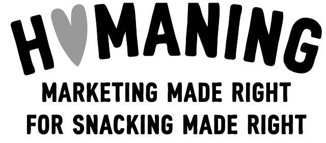 Trademark Logo H MANING MARKETING MADE RIGHT FOR SNACKING MADE RIGHT