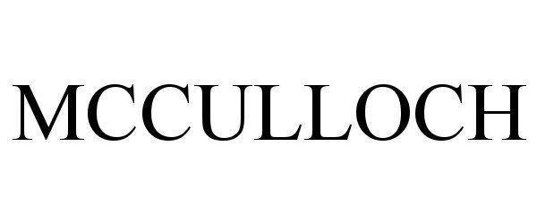 Trademark Logo MCCULLOCH