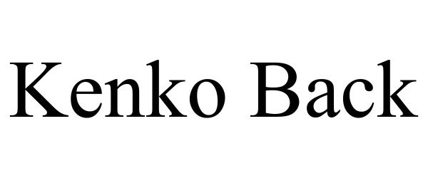 Trademark Logo KENKO BACK