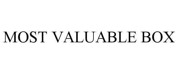 Trademark Logo MOST VALUABLE BOX