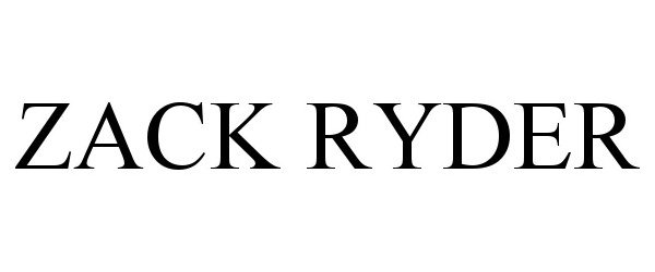 Trademark Logo ZACK RYDER