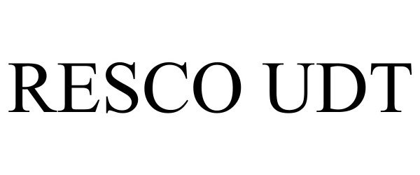 Trademark Logo RESCO UDT