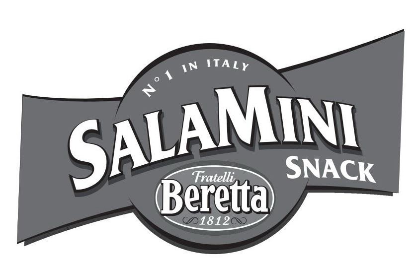 Trademark Logo NO 1 IN ITALY SALAMINI SNACK FRATELLI BERETTA 1812