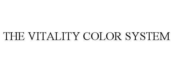  THE VITALITY COLOR SYSTEM