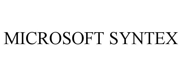 Trademark Logo MICROSOFT SYNTEX