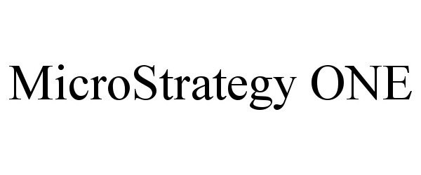  MICROSTRATEGY ONE