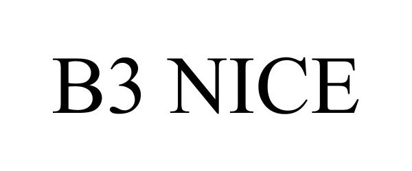 Trademark Logo B3 NICE