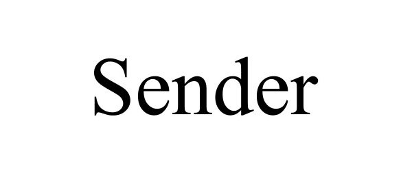 Trademark Logo SENDER