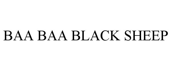 Trademark Logo BAA BAA BLACK SHEEP