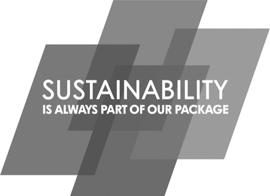 Trademark Logo SUSTAINABILITY IS ALWAYS PART OF OUR PACKAGE