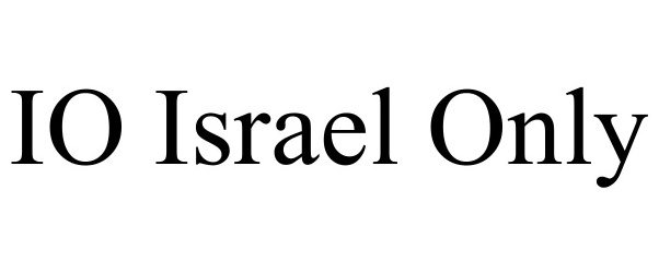 Trademark Logo IO ISRAEL ONLY