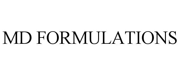 Trademark Logo MD FORMULATIONS