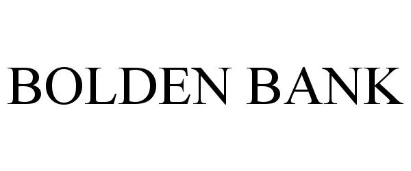 Trademark Logo BOLDEN BANK