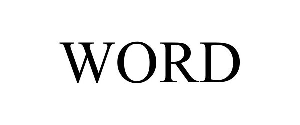 Trademark Logo WORD