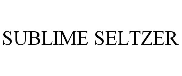 Trademark Logo SUBLIME SELTZER