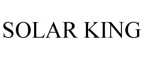 Trademark Logo SOLAR KING