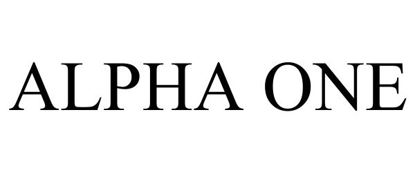 Trademark Logo ALPHA ONE