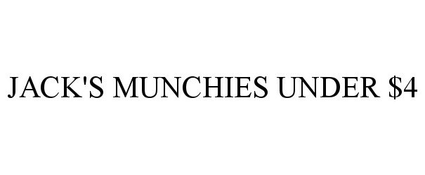 Trademark Logo JACK'S MUNCHIES UNDER $4