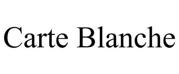 Trademark Logo CARTE BLANCHE