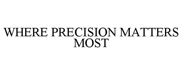 Trademark Logo WHERE PRECISION MATTERS MOST