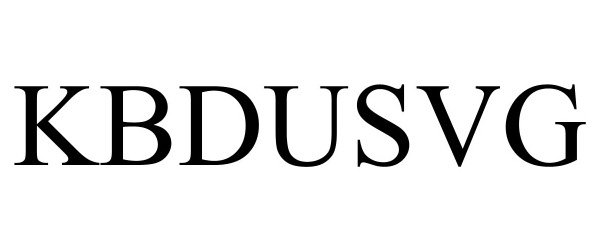 Trademark Logo KBDUSVG