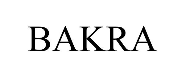 Trademark Logo BAKRA