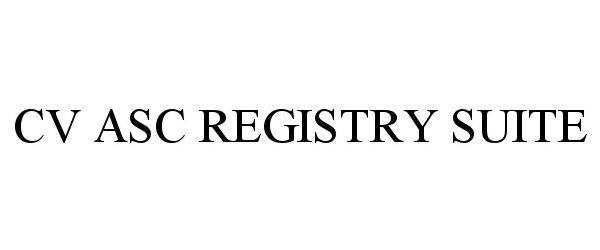 Trademark Logo CV ASC REGISTRY SUITE