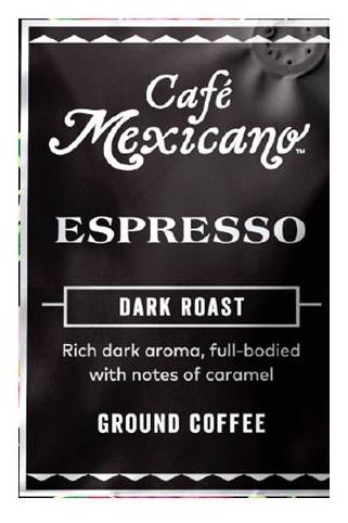 Trademark Logo CAFE MEXICANO ESPRESSO DARK ROAST RICH DARK AROMA, FULL BODIED WITH NOTES OF CARAMELGROUND COFFEE