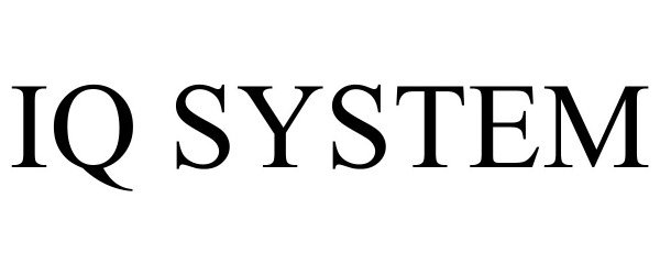 Trademark Logo IQ SYSTEM