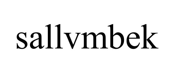 Trademark Logo SALLVMBEK