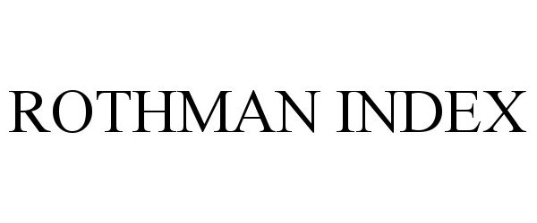 Trademark Logo ROTHMAN INDEX