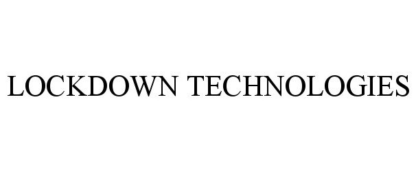  LOCKDOWN TECHNOLOGIES