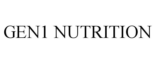 Trademark Logo GEN1 NUTRITION