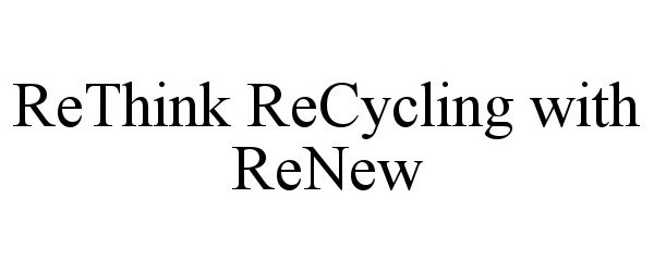 Trademark Logo RETHINK RECYCLING WITH RENEW