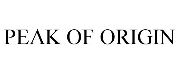 Trademark Logo PEAK OF ORIGIN