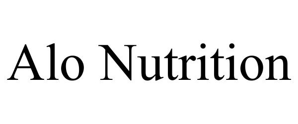 Trademark Logo ALO NUTRITION