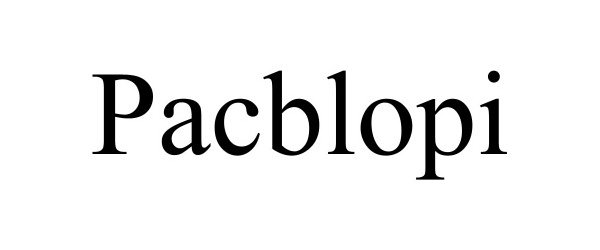 Trademark Logo PACBLOPI