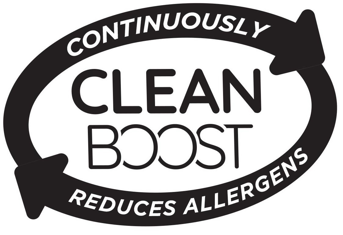 Trademark Logo CLEAN BOOST CONTINUOUSLY REDUCES ALLERGENS